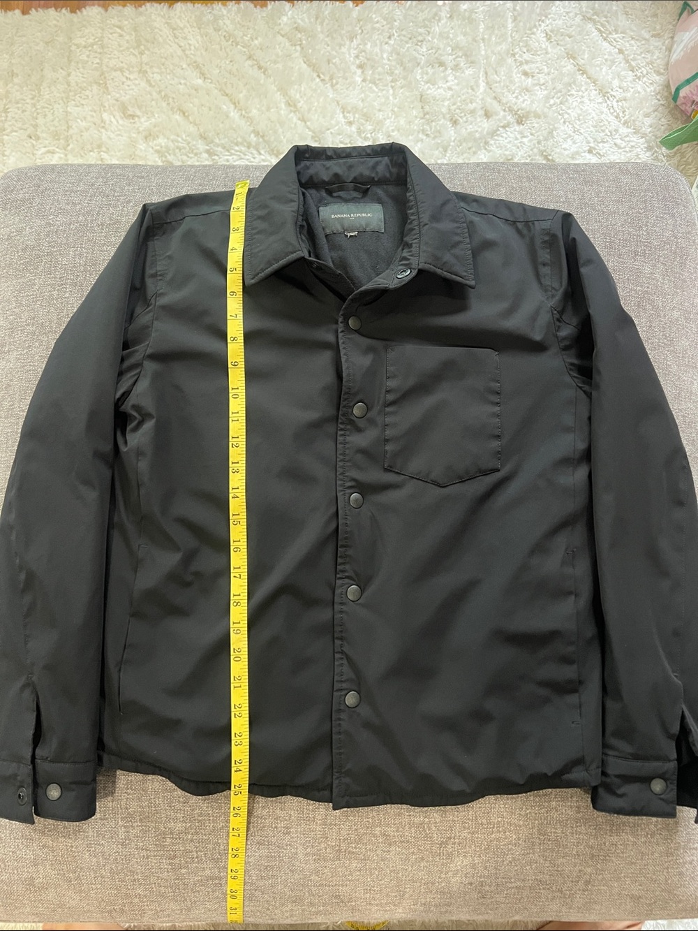 Banana Republic Black Tech Motion Lightweight Men's Snap-Front Jacket